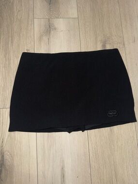 Balenciaga Black Mini Wool Blend Skort. Size French 36. New without tag